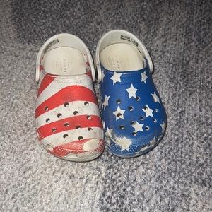 Used American Flag Toddler Crocs